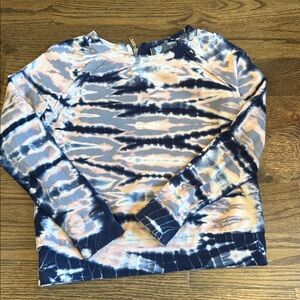 Young Fabulous & Broke Navy and pink tie dye pullover xs